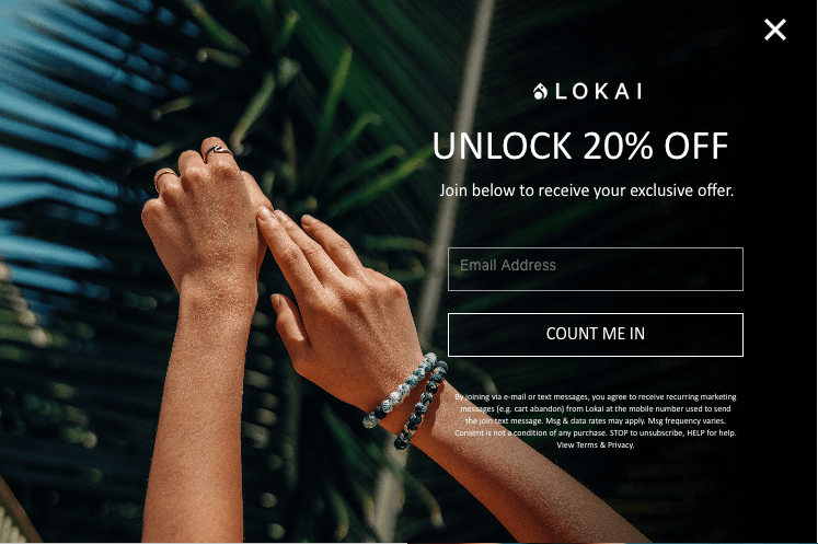 Lokai promotion for their bracelets