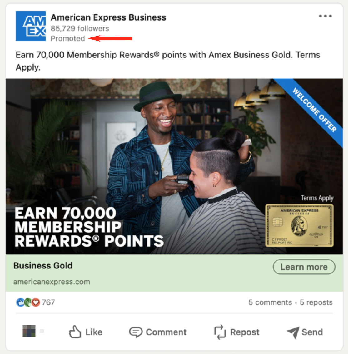 LinkedIn sponsored content ads