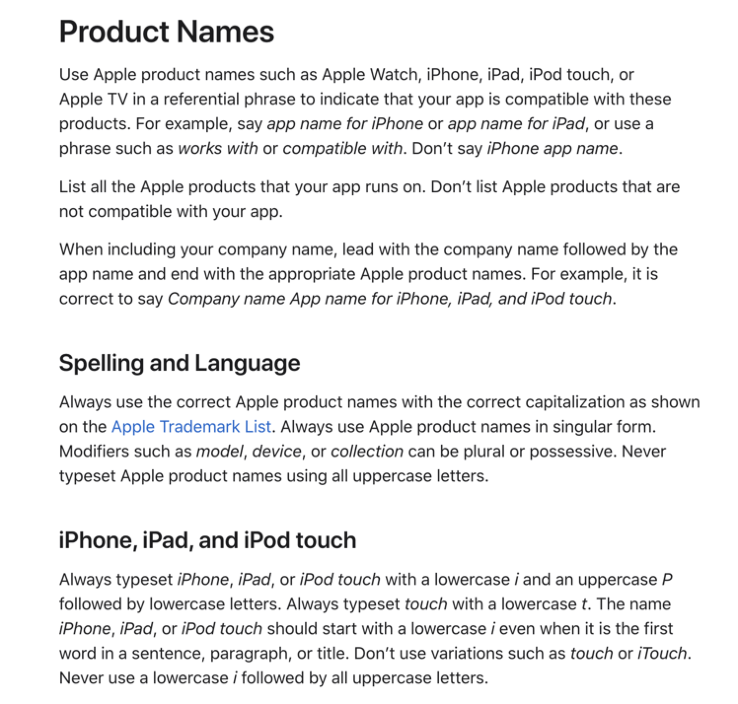 apple branding language