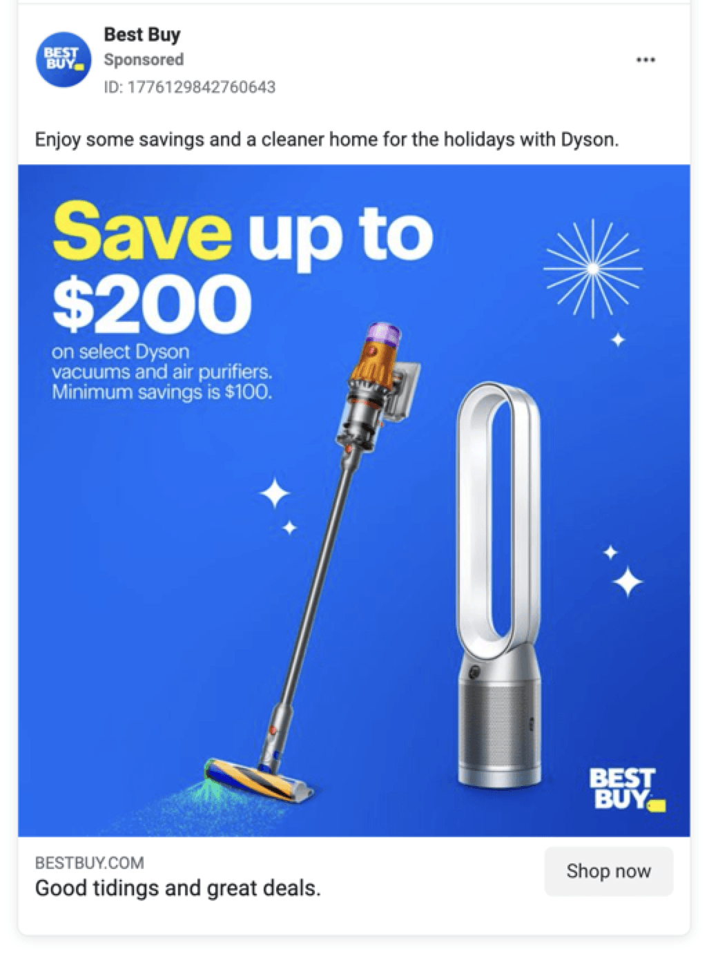 Screenshot of BestBuy Facebook ad