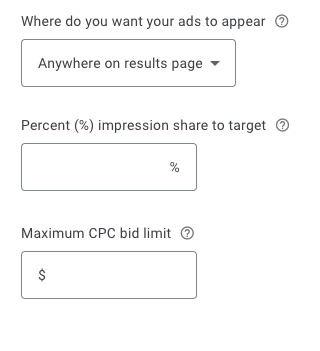 create impression share bid strategy example