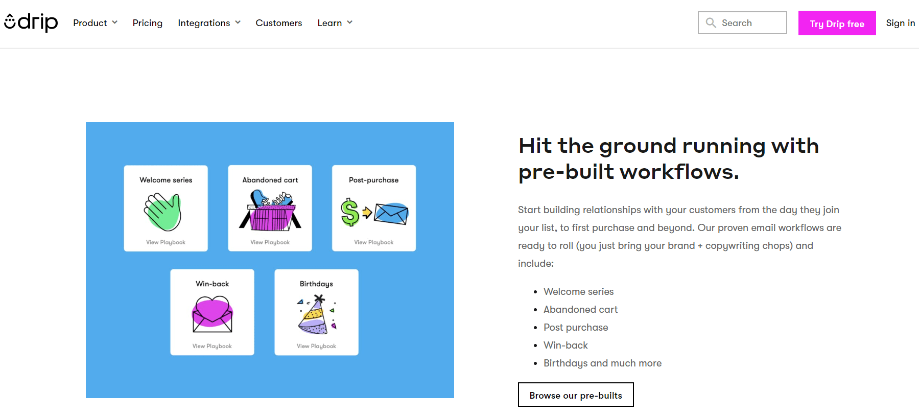 drip homepage screenshot