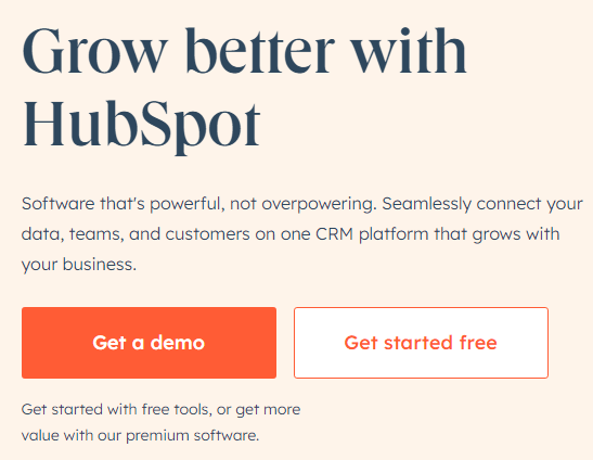 HubSpot website hompage