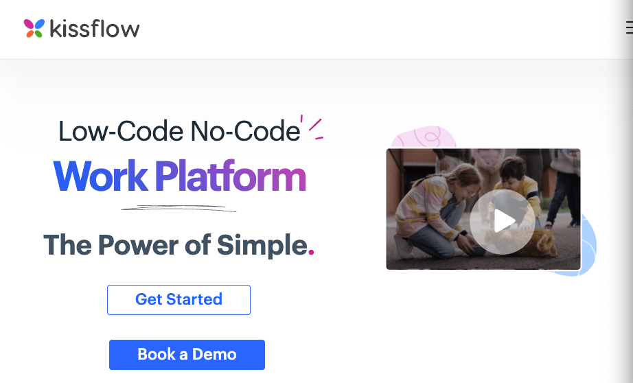Kissflow automation website promoting their software