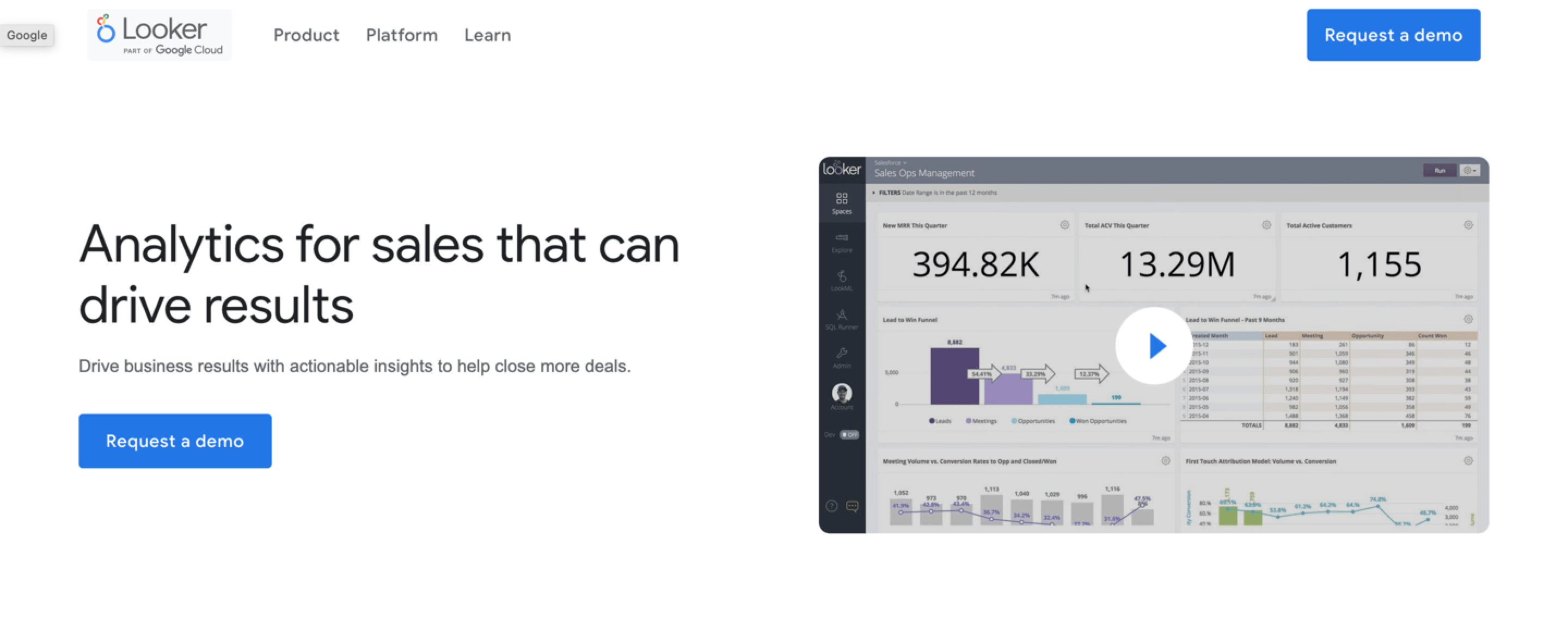 looker sales analytics google