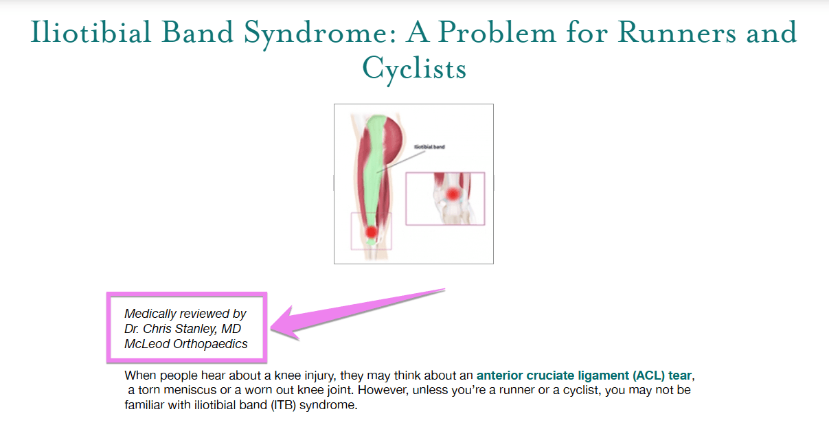 Example of medically reviewed content