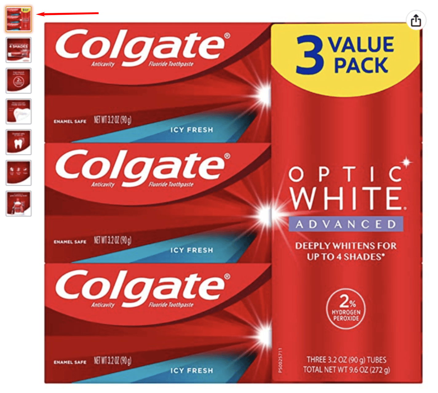 Screenshot of Colgate Amazon listing