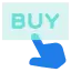 Finger tapping buy icon.