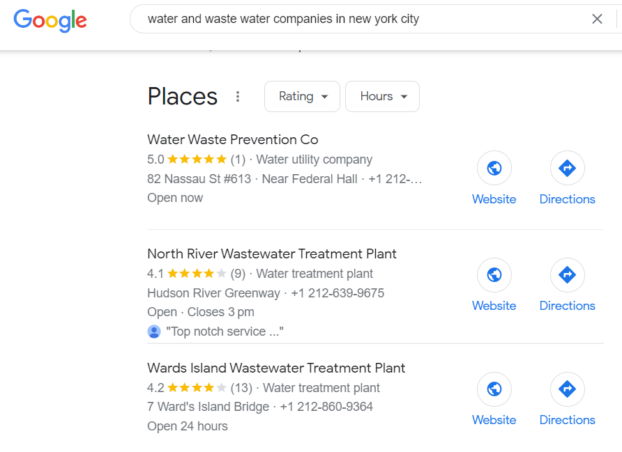 google search results example