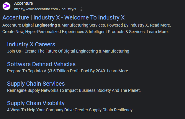 PPC ad on Google for engineering services