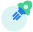 Green and blue rocket shape