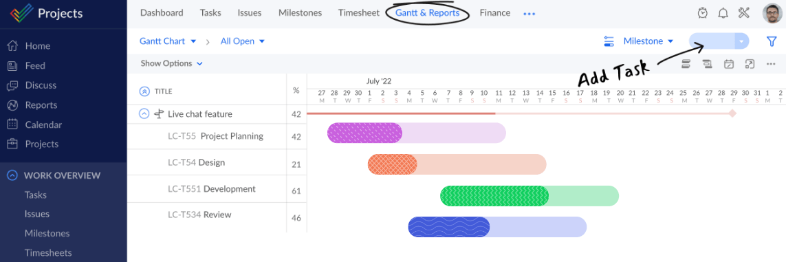 Zoho Projects project management software