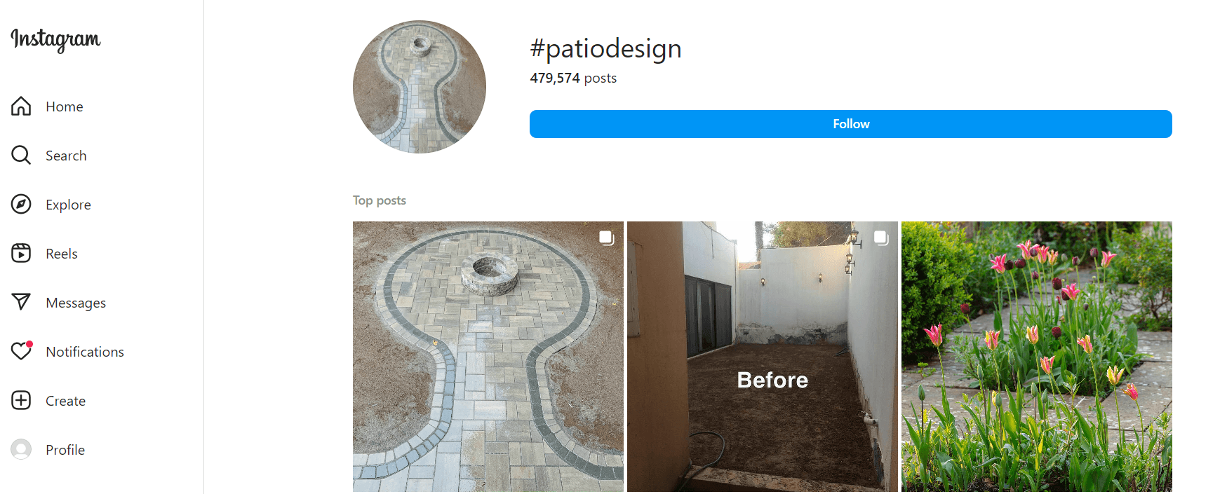 hashtag patio design instagram example