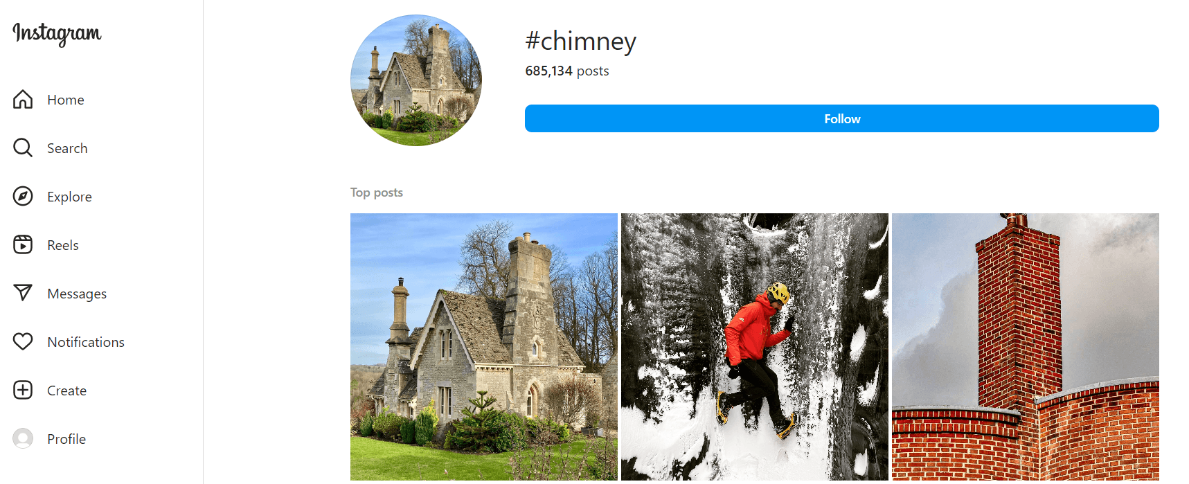 instagram chimney hashtag posts screenshot