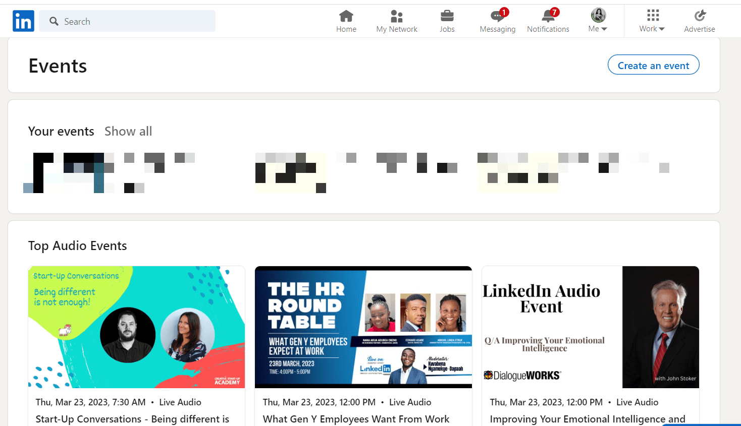 linkedin event feature example