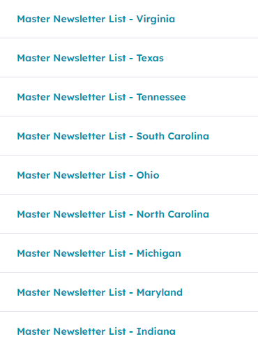 Email segmentation by state location