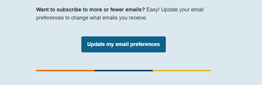 Email update preferences link