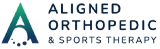 Logo of Aligned Orthopedic & Sports Therapy, featuring stylized letters 'A' and 'O' with the text 'Aligned Orthopedic & Sports Therapy' beside it.