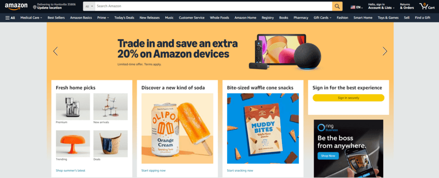 amazon homepage