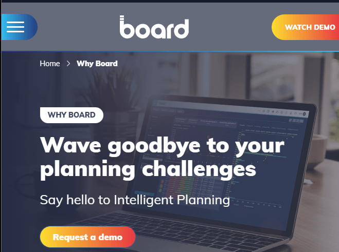 Homepage for board data analytics