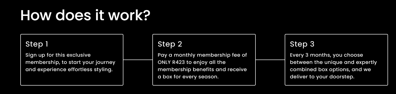 box fashion subscription home page screenshot