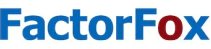 FactorFox logo with blue and red text.