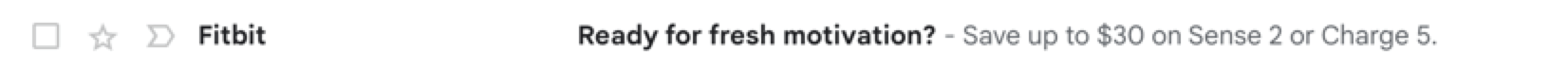 fitbit email subject line