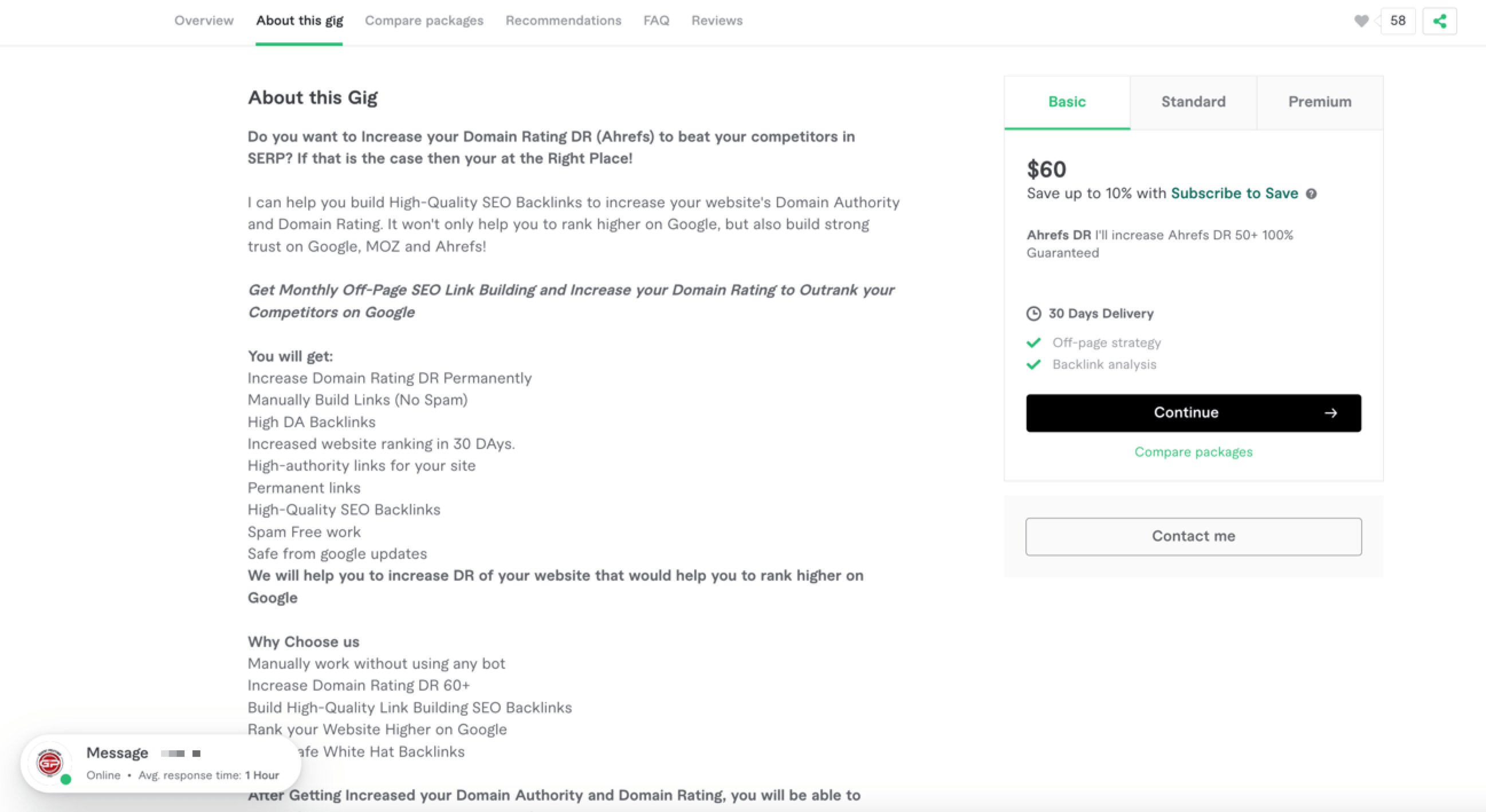 fiverr gig pricing overview