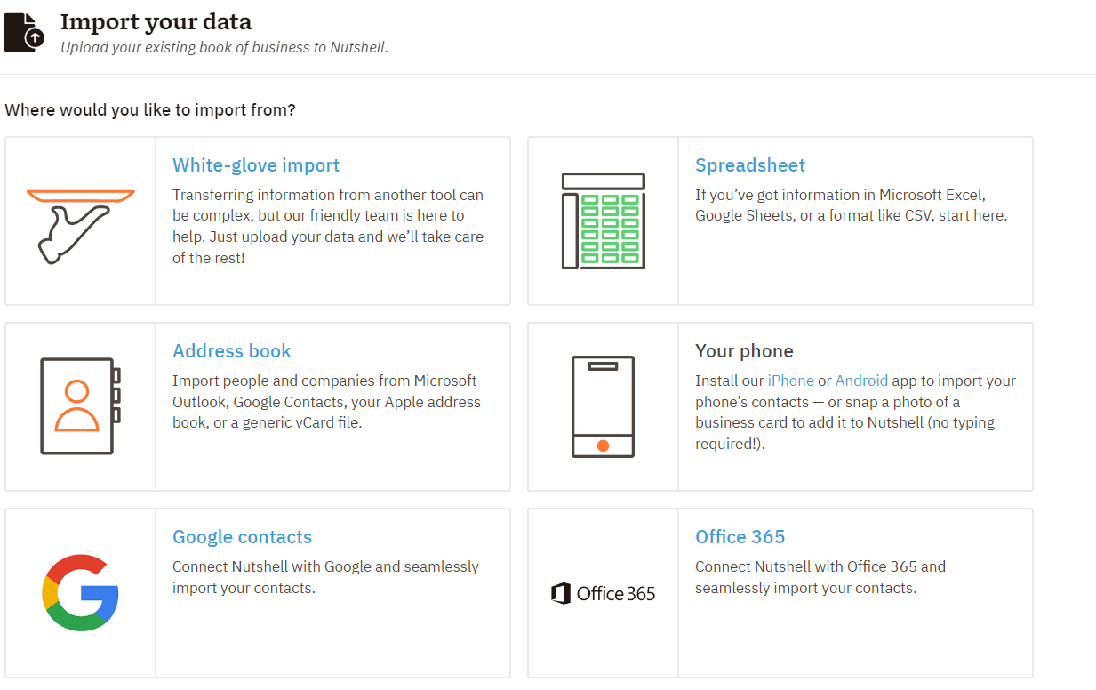 import data integration options