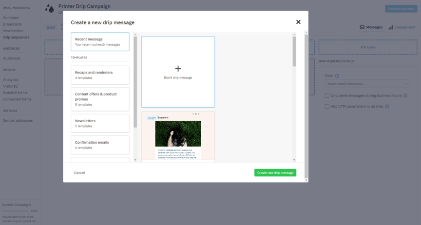 nutshell email drip campaign