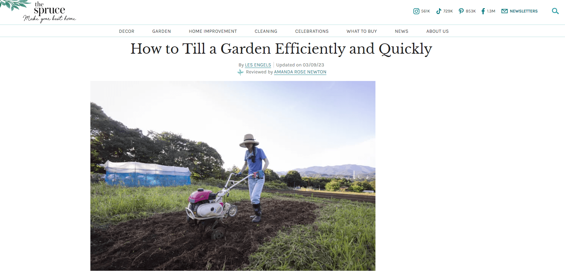 Content blog example for gardening