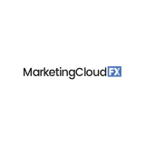 Logo of MarketingCloudFX consisting of a white circular background with the text 'MarketingCloudFX' and a stylized FX design.