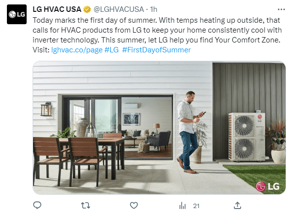 HVAC Twitter post