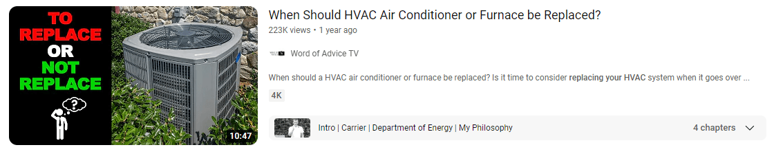 When to replace your HVAC system YouTube video