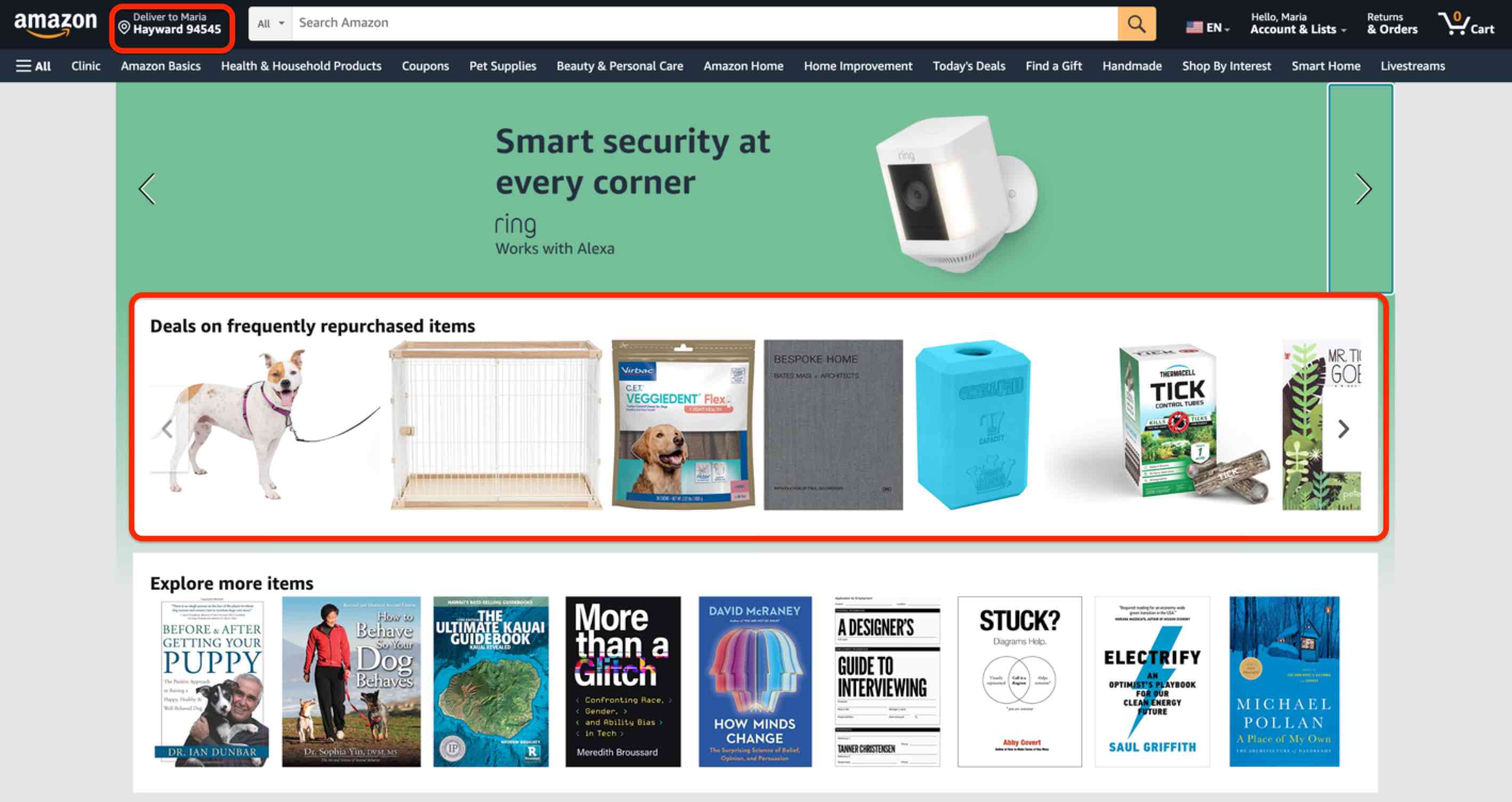 Amazon personalization example