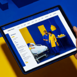 Tablet displaying a healthcare website