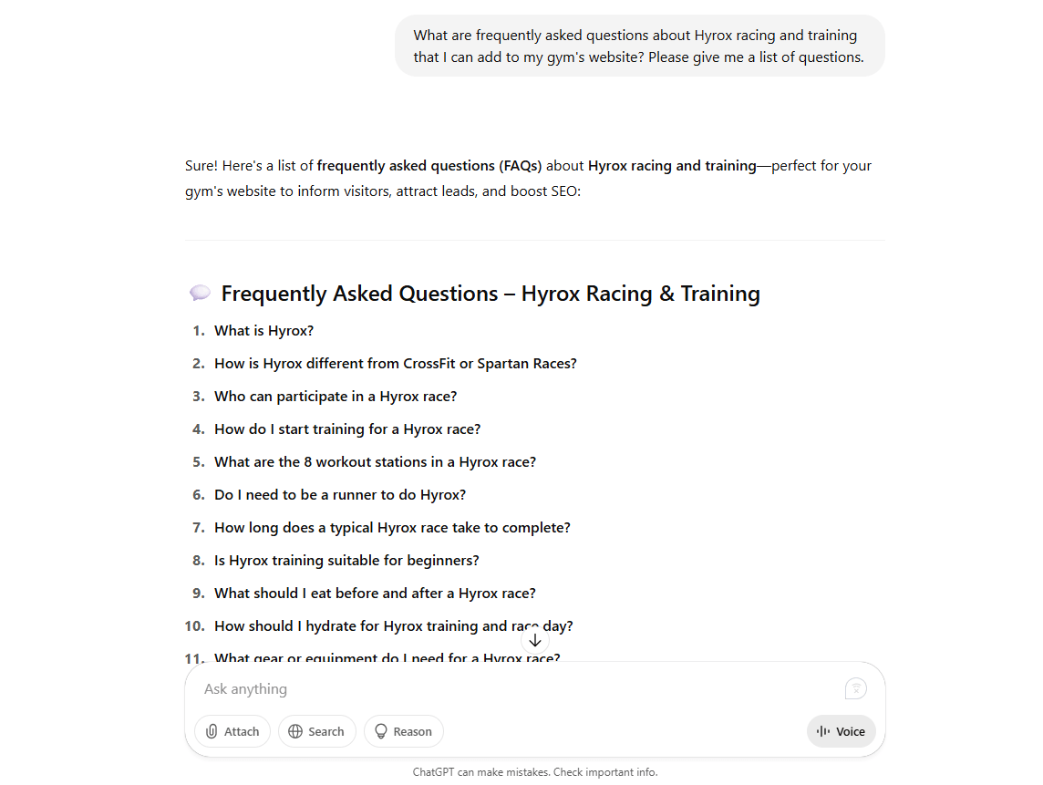 using chatgpt for faqs