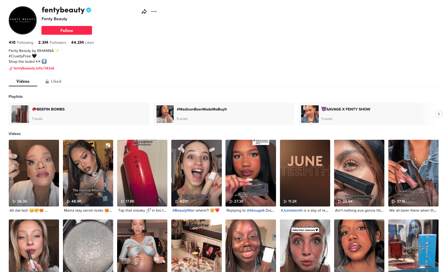 fenty beauty tiktok