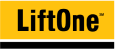 Logo of LiftOne with a yellow background.