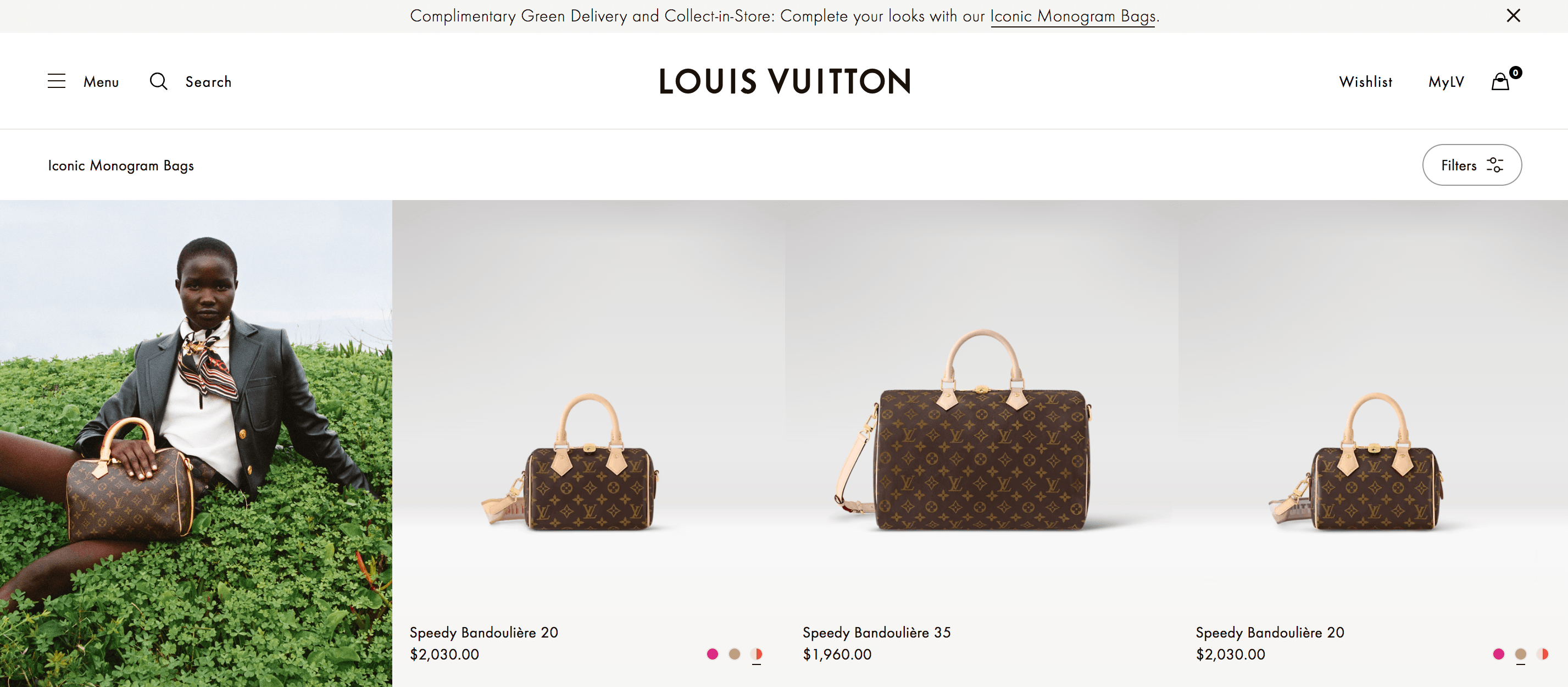 Louis Vuitton homepage