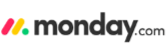 Logo of monday.com with a colorful graphic replacing the 'o' in 'monday'.