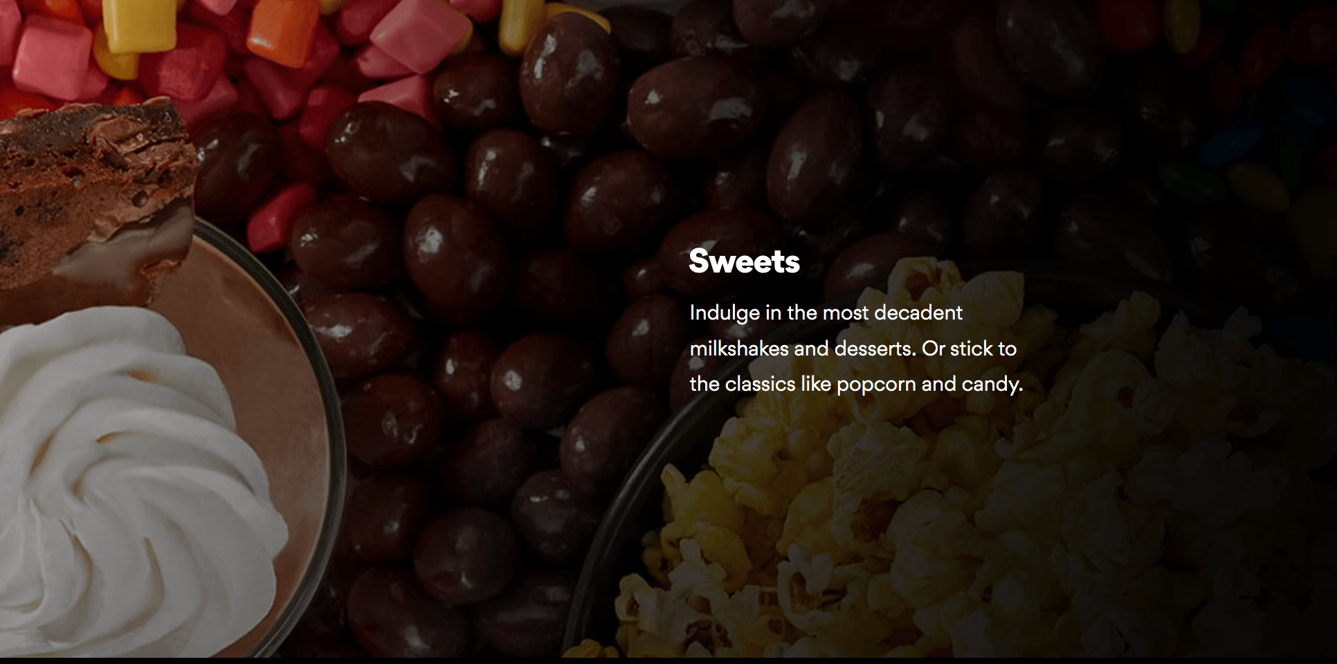 Images of concessions from a movie theater