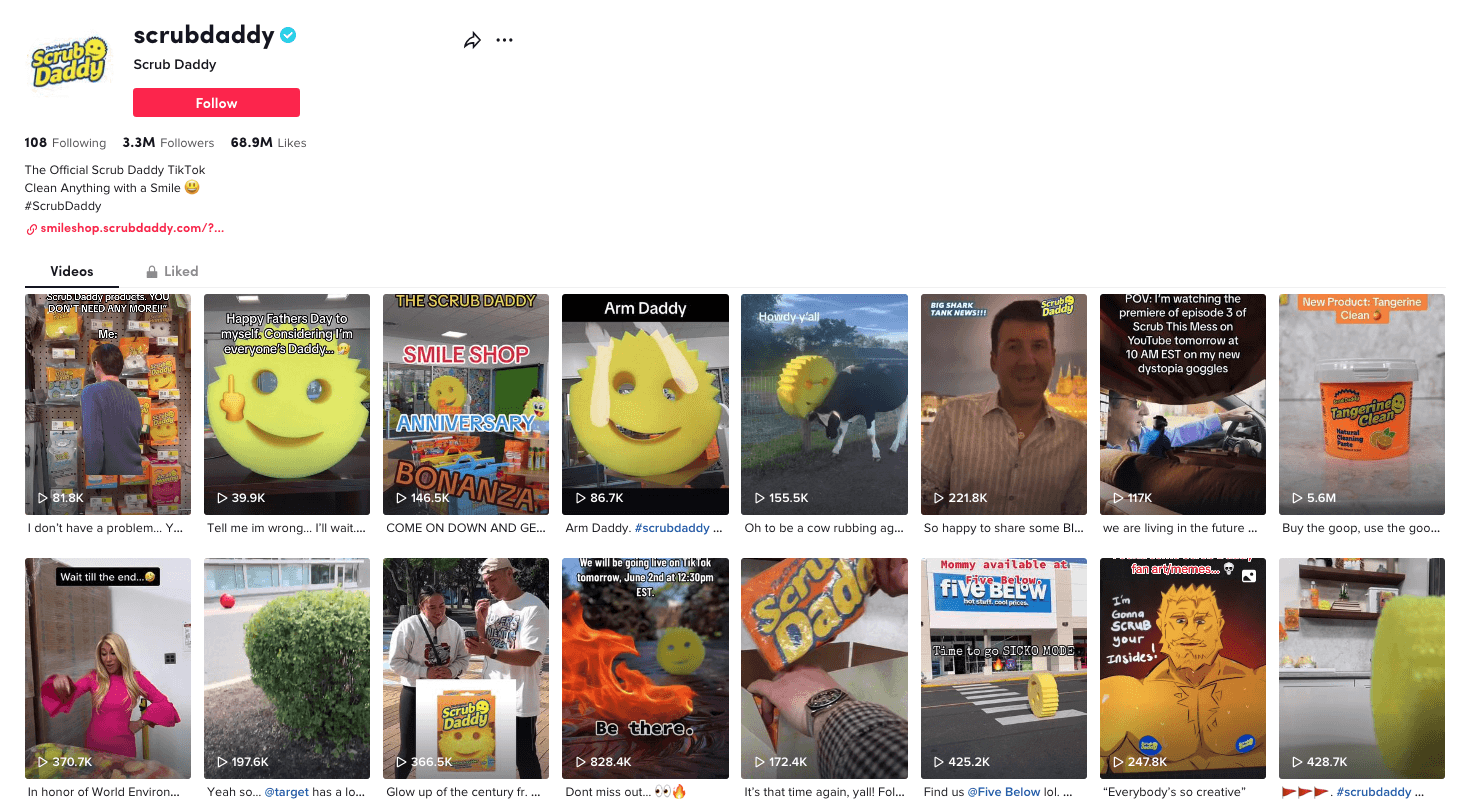 scrub daddy tiktok page