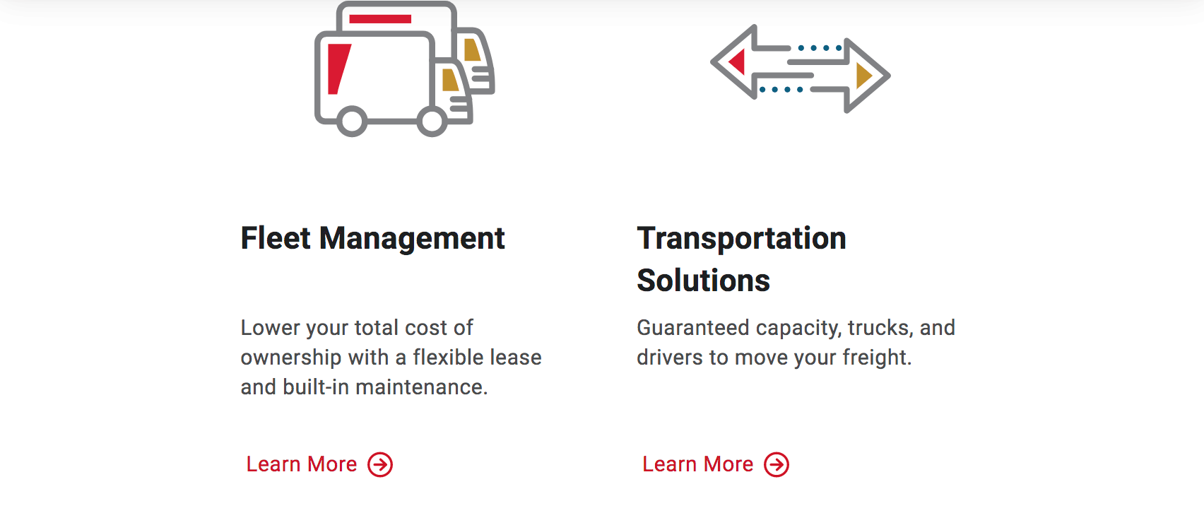 White space on a transportation website with graphics