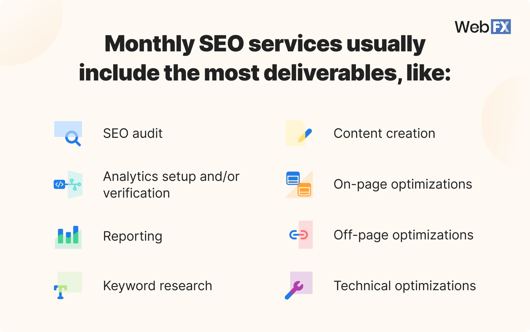 5 monthly seo deliverables