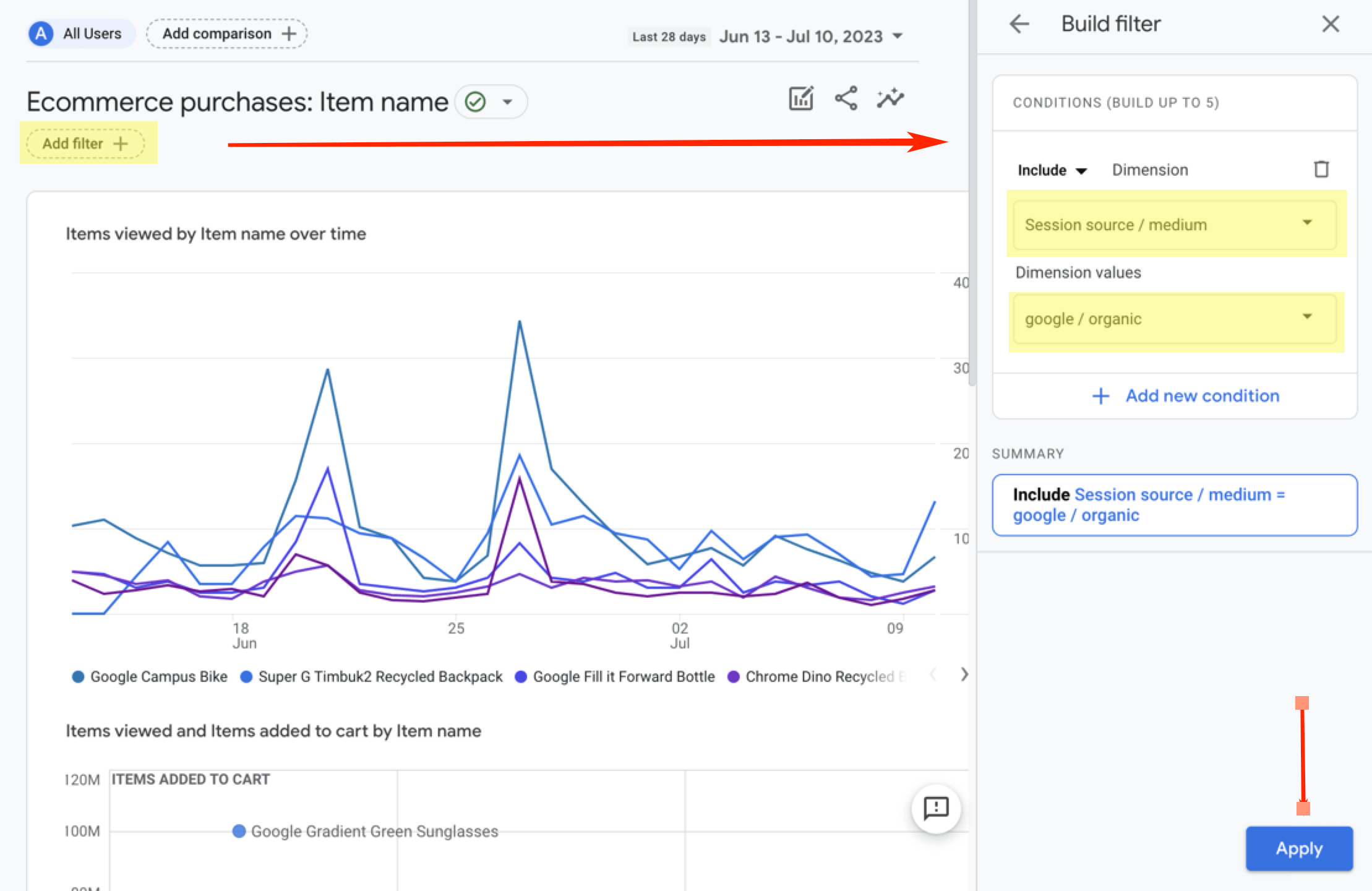 add ecommerce filter