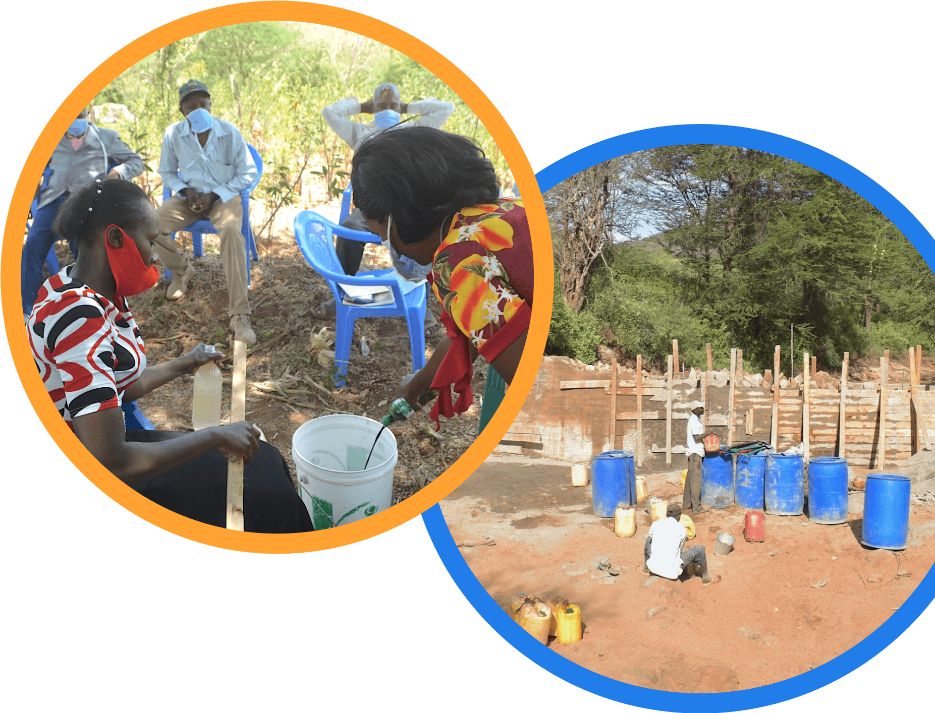 building a sand dam in the thona community