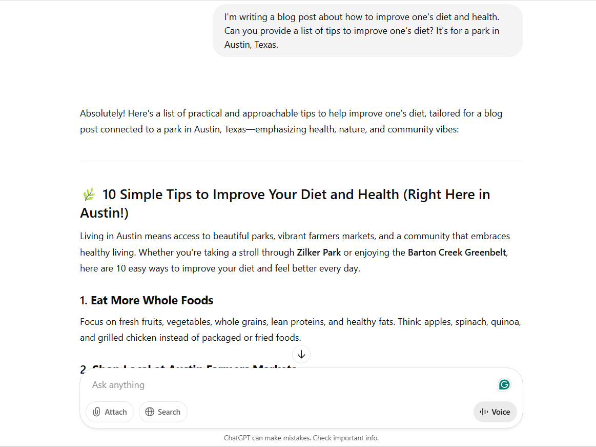 chatgpt example showing bias
