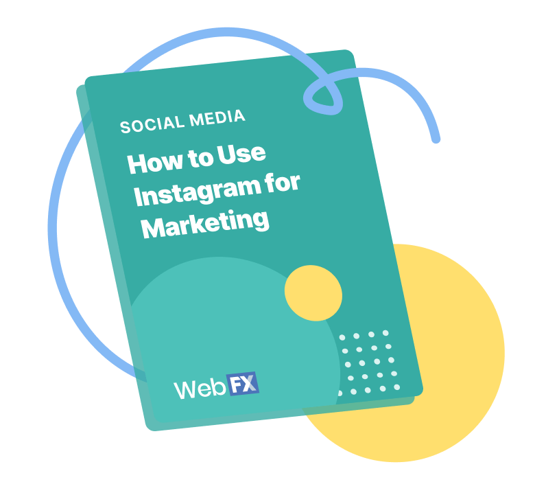 A notebook with the text "Social Media- How to Use Instagram for Marketing" with a WebFX logo.