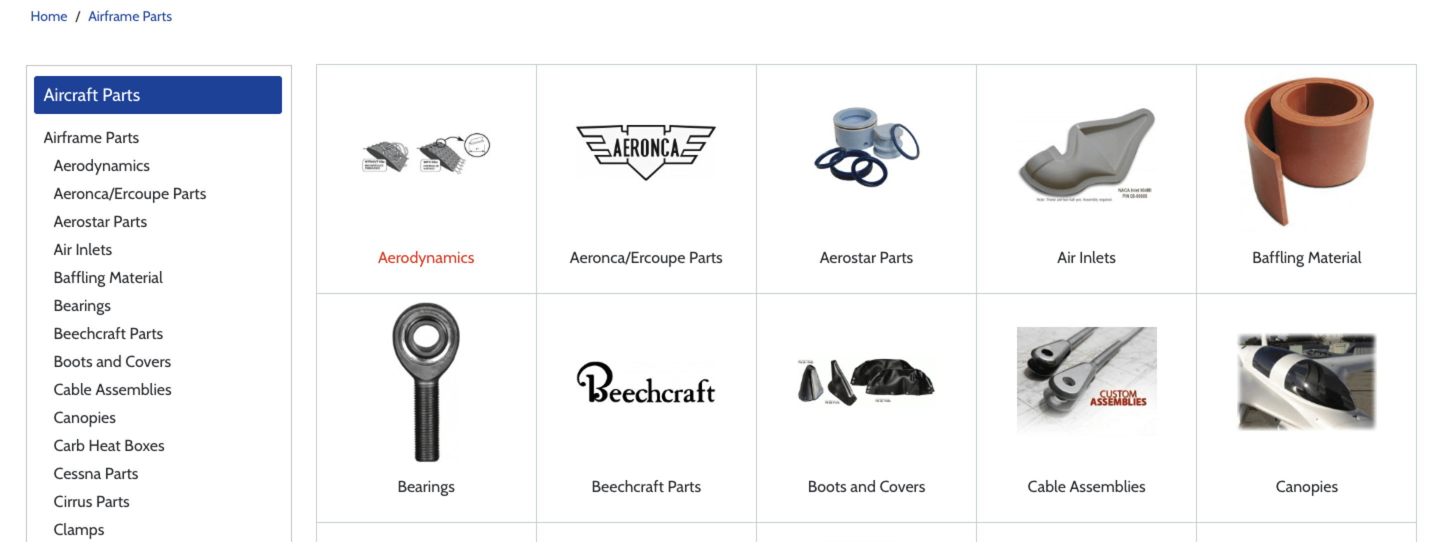 product pages
